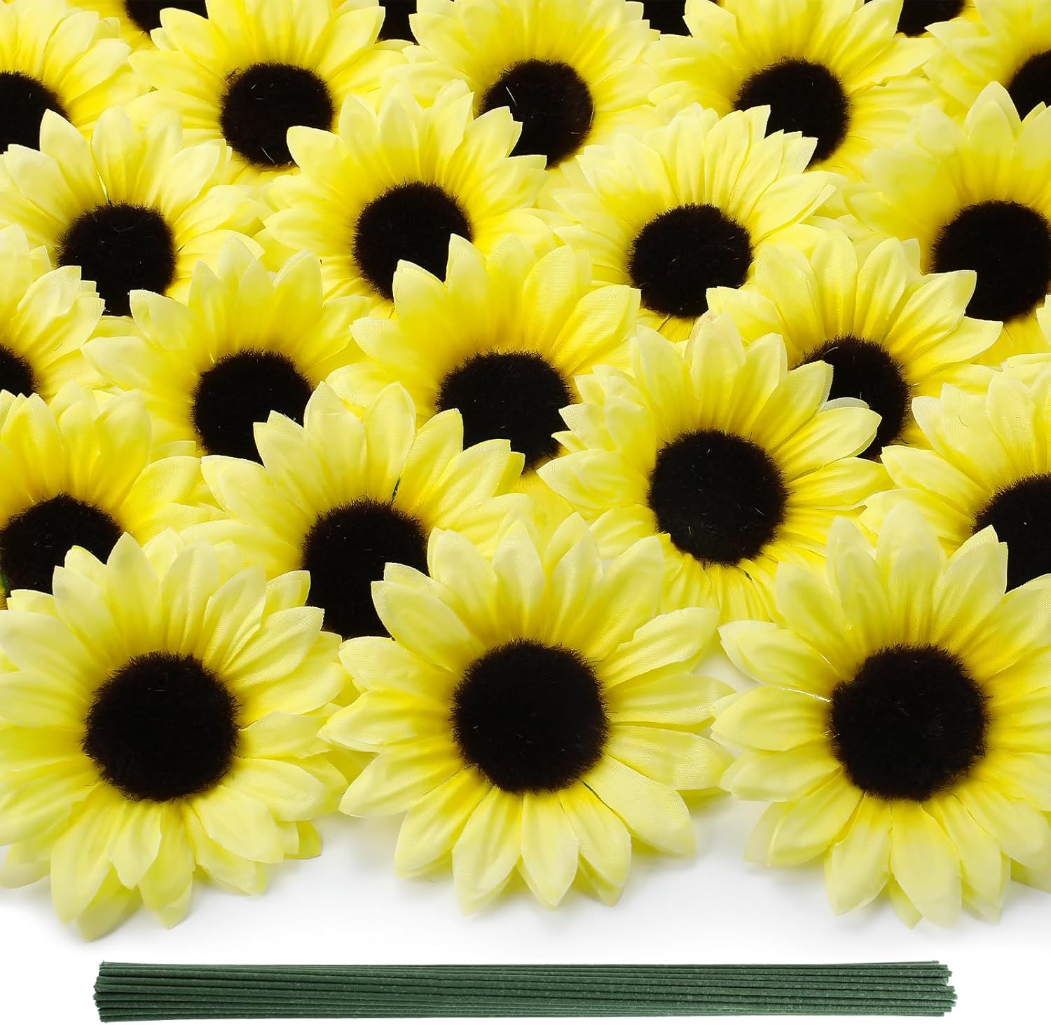 Beige Artificial Plant — 4" — Cream Yellow-40pcs