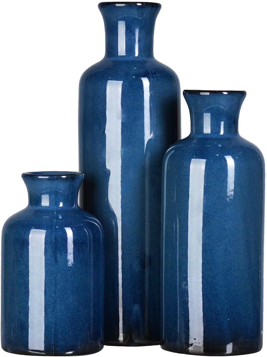 Boho Blue Flower Vase — Set of 3 — Blue