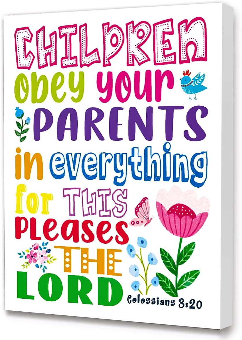 Black Canvas Wall Art — 12" — Children Obey