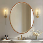 Beveled Luxe Beige Wall Mirror — 31"