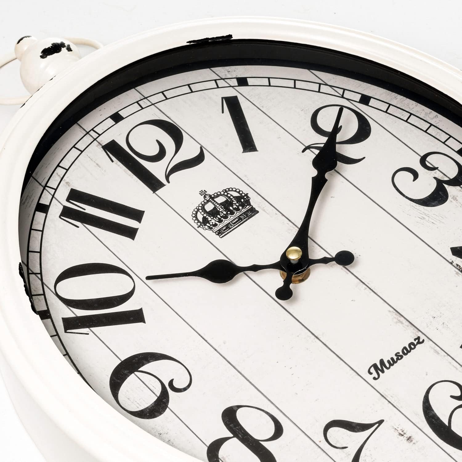 Battery Operated Farmhouse Black Wall Clock — 16" - View 4