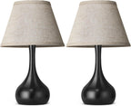 Dimmable Farmhouse Black Bedside Lamp — Set of 2 - View 8