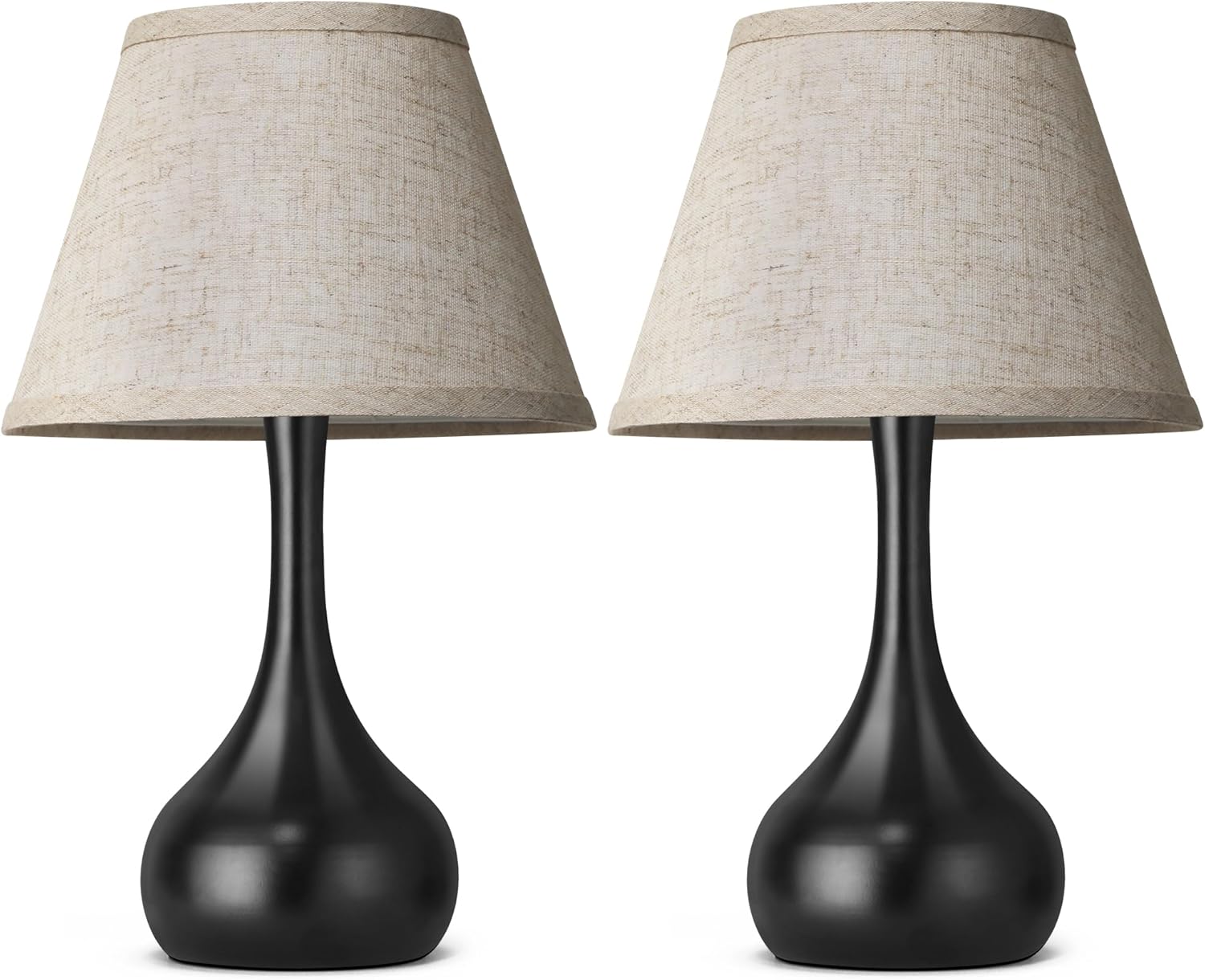 Dimmable Farmhouse Black Bedside Lamp — Set of 2 - View 8