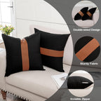 Boho Black Throw Pillow Cover — 18" - View 3