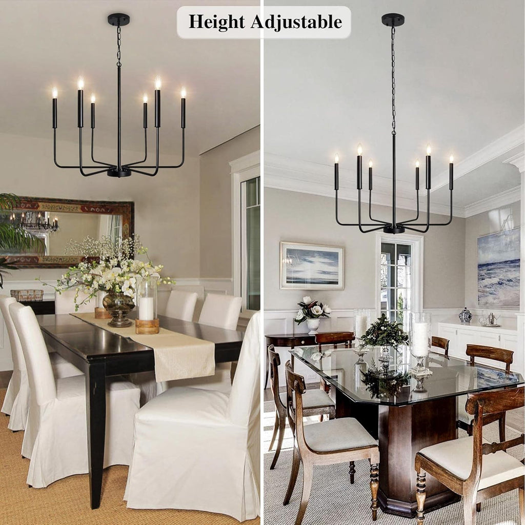Farmhouse Black Chandelier - View 3