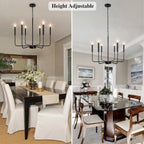 Farmhouse Black Chandelier - View 3
