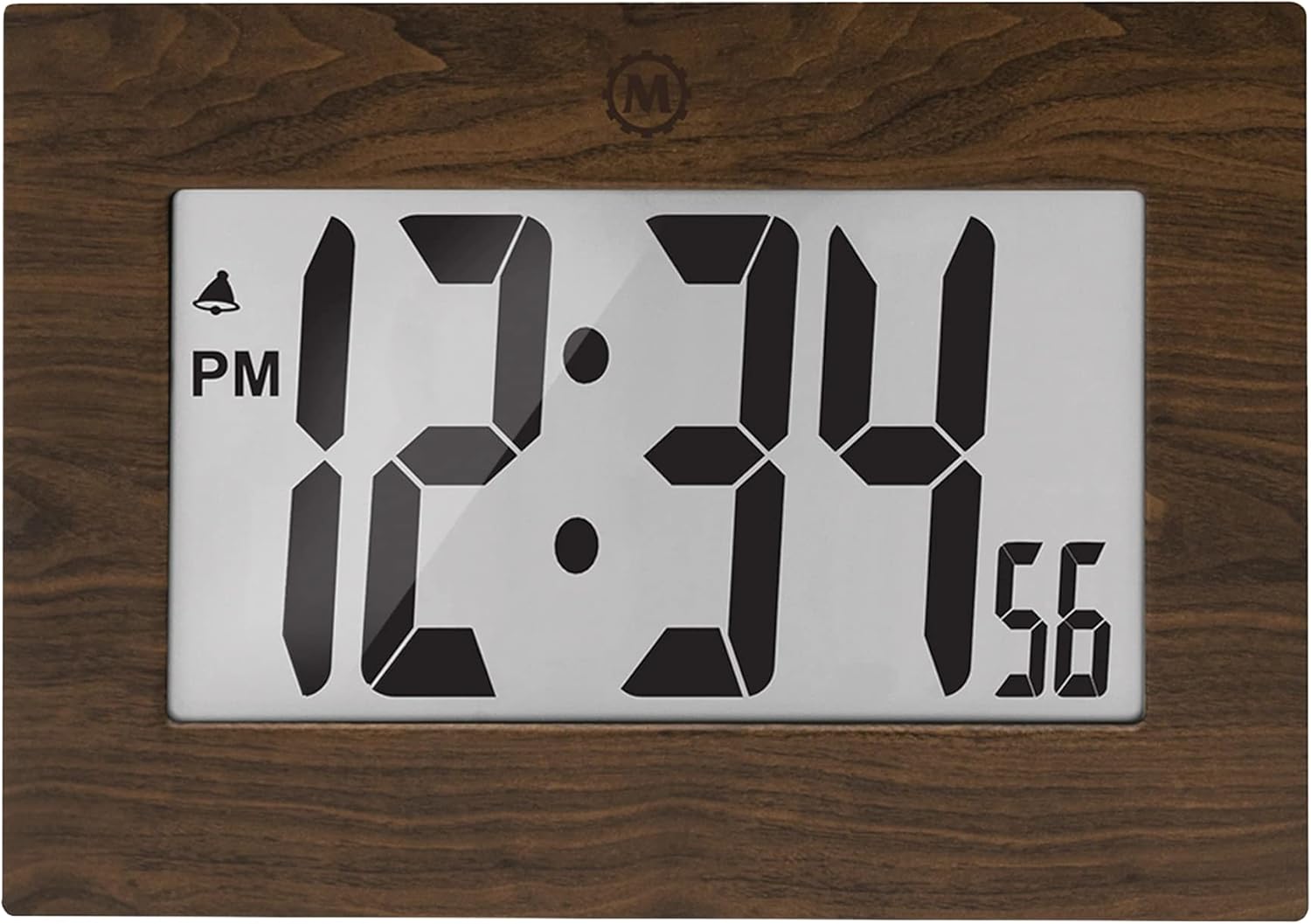 Black Wall Clock — Wood Tone