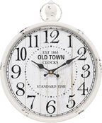 Battery Operated Farmhouse Black Wall Clock — 11.8" — White