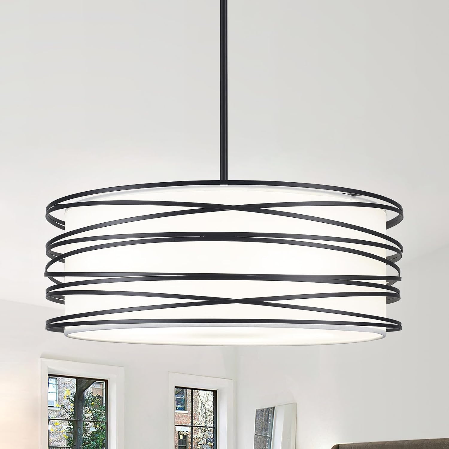 Farmhouse Black Chandelier — 3-Light — 19.7‘’
