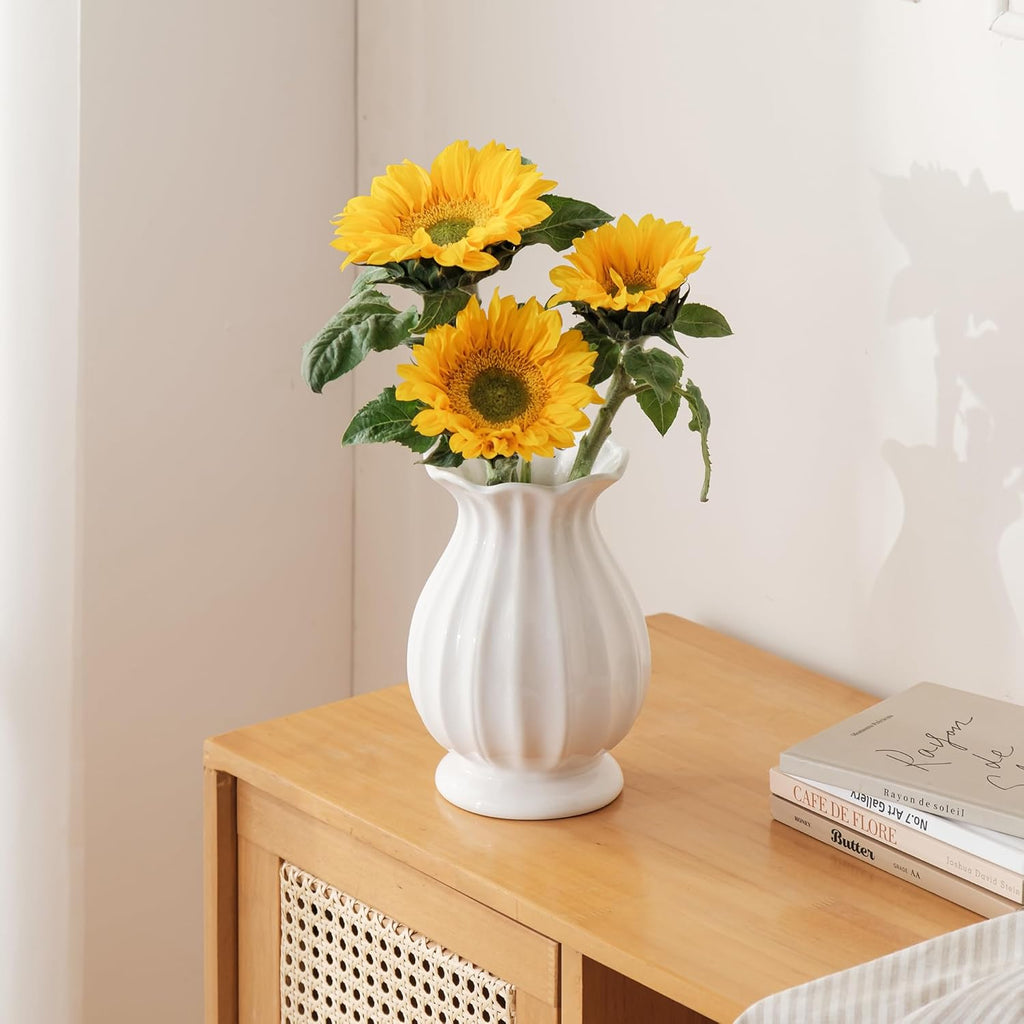 Farmhouse Ceramic Flower Vase — 8" - View 4