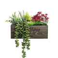 Rectangular Farmhouse Wood Faux Succulent