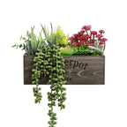 Rectangular Farmhouse Wood Faux Succulent