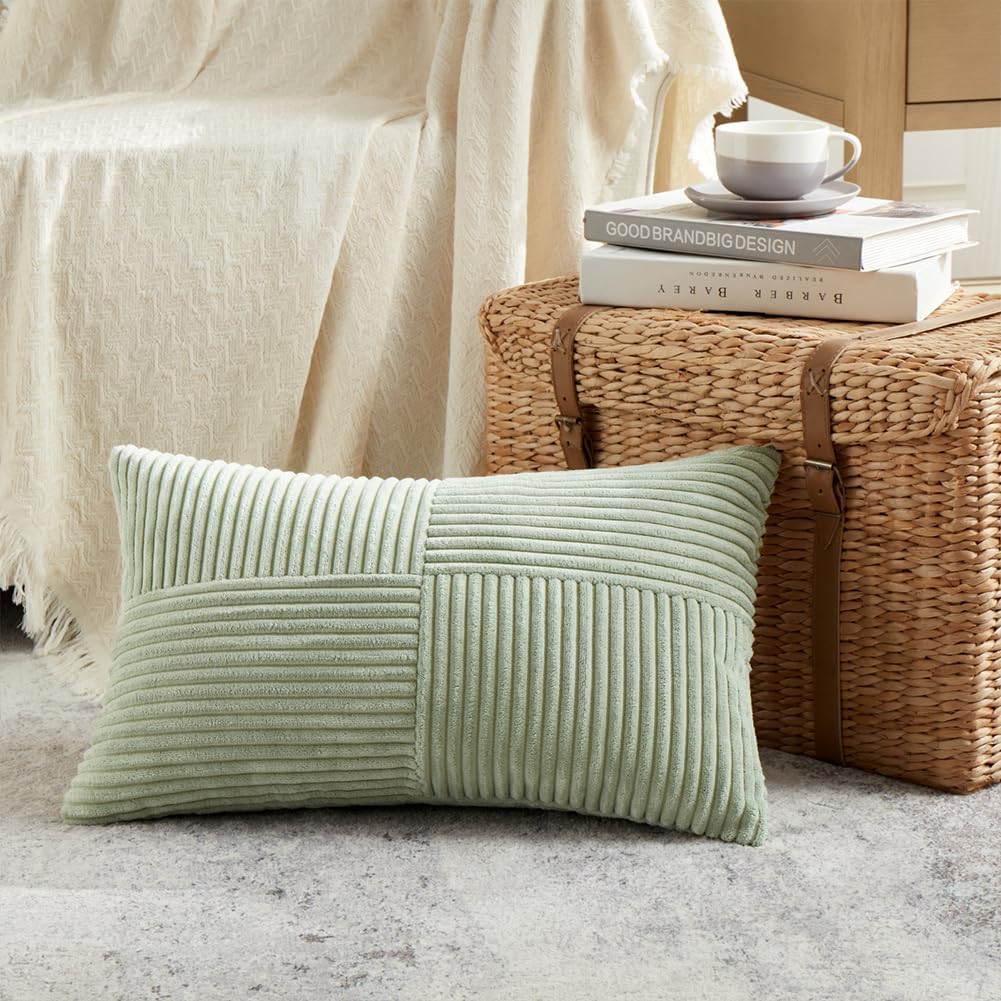 Lumbar Boho Beige Throw Pillow Cover — 20" — 24" x 14" (Pack of 1)