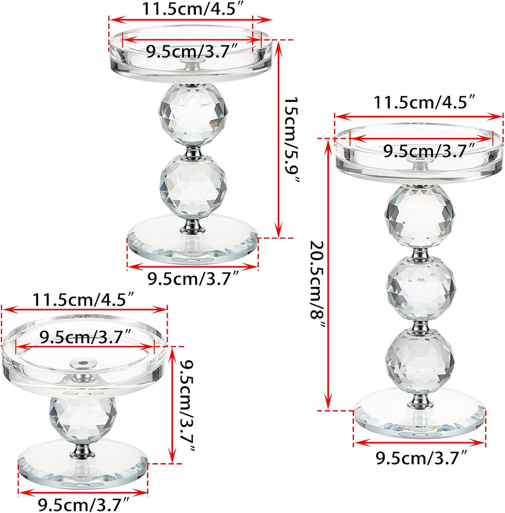 Luxe Glass Pillar Candle — Set of 3 - View 3
