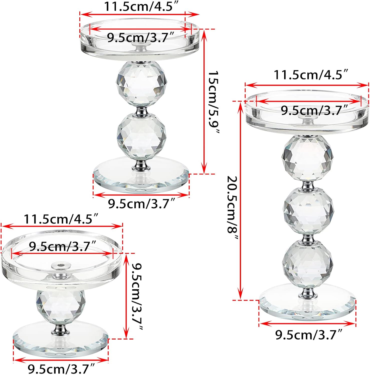 Luxe Glass Pillar Candle — Set of 3 - View 3