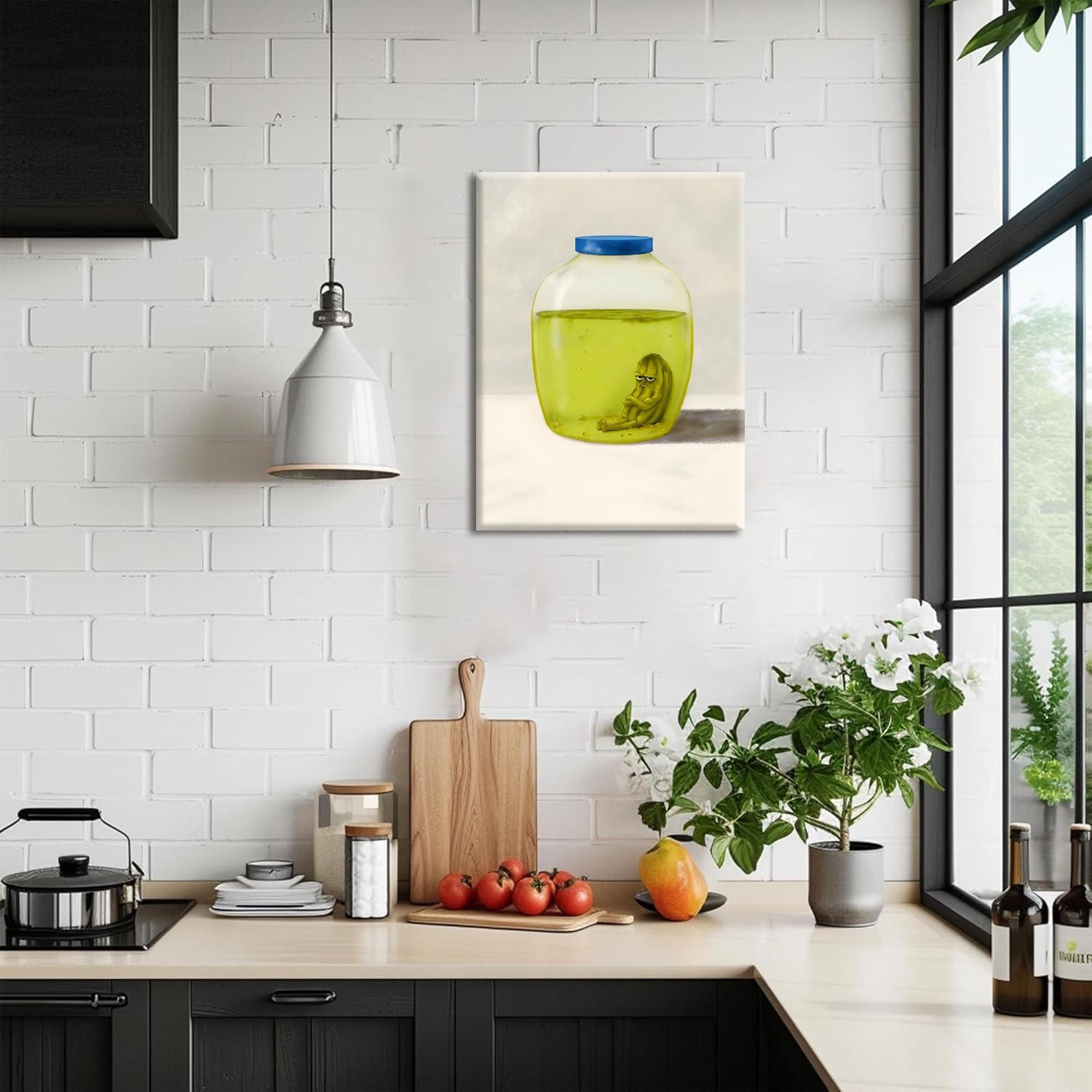 Framed Green Canvas Wall Art — 16" - View 8