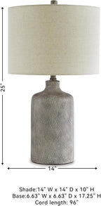 Antique Modern Beige Table Lamp — 25" - View 5