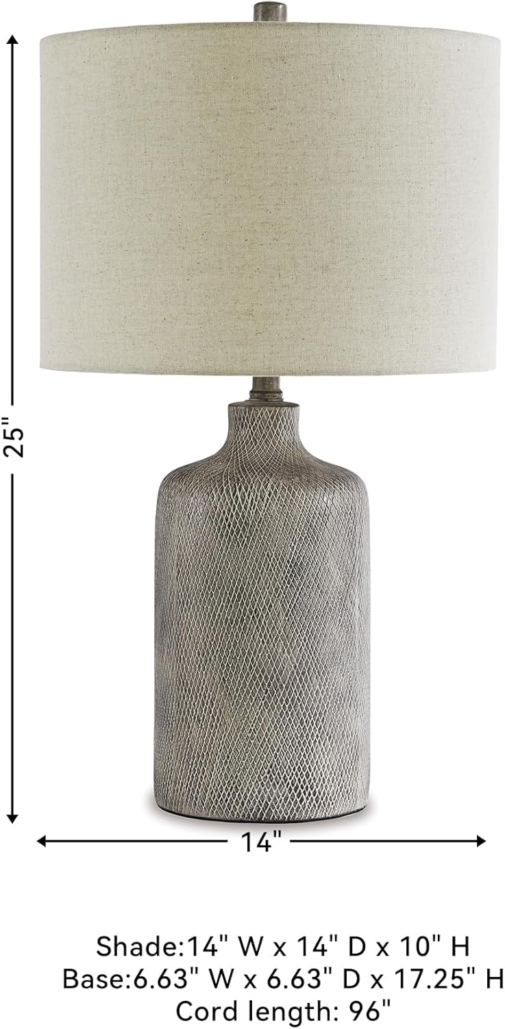 Antique Modern Beige Table Lamp — 25" - View 5