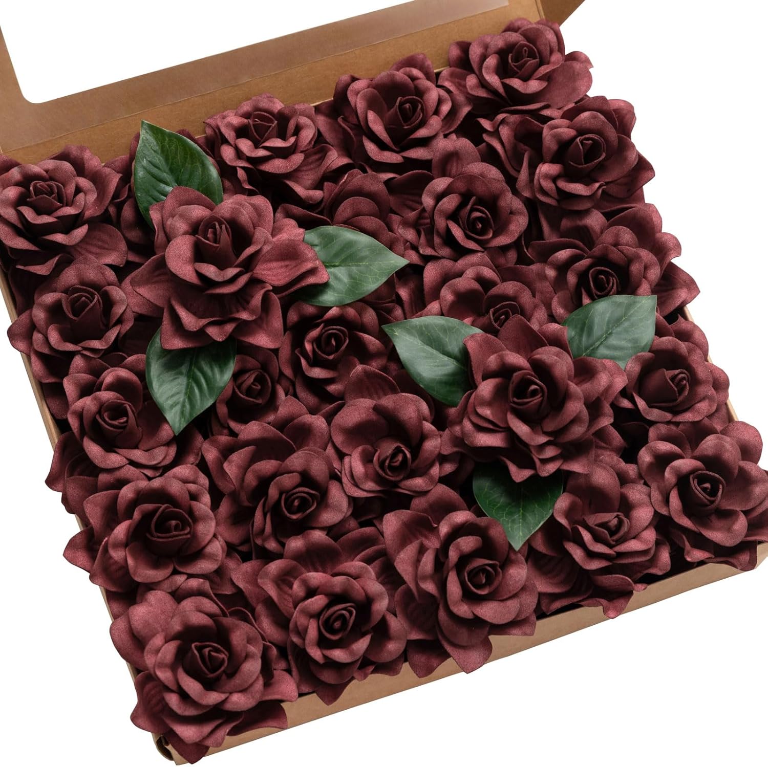 Beige Artificial Flowers — Red-burgundy