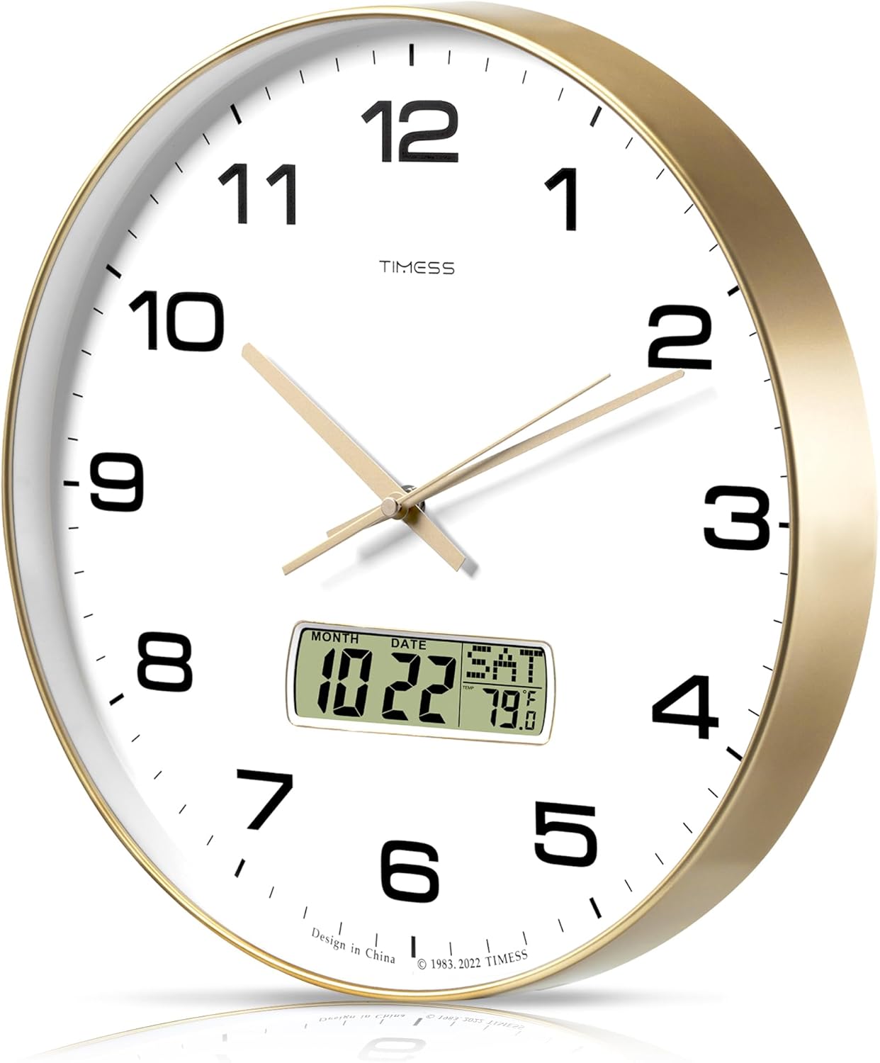 Battery Operated Modern Black Wall Clock — 13" — 14 Inch