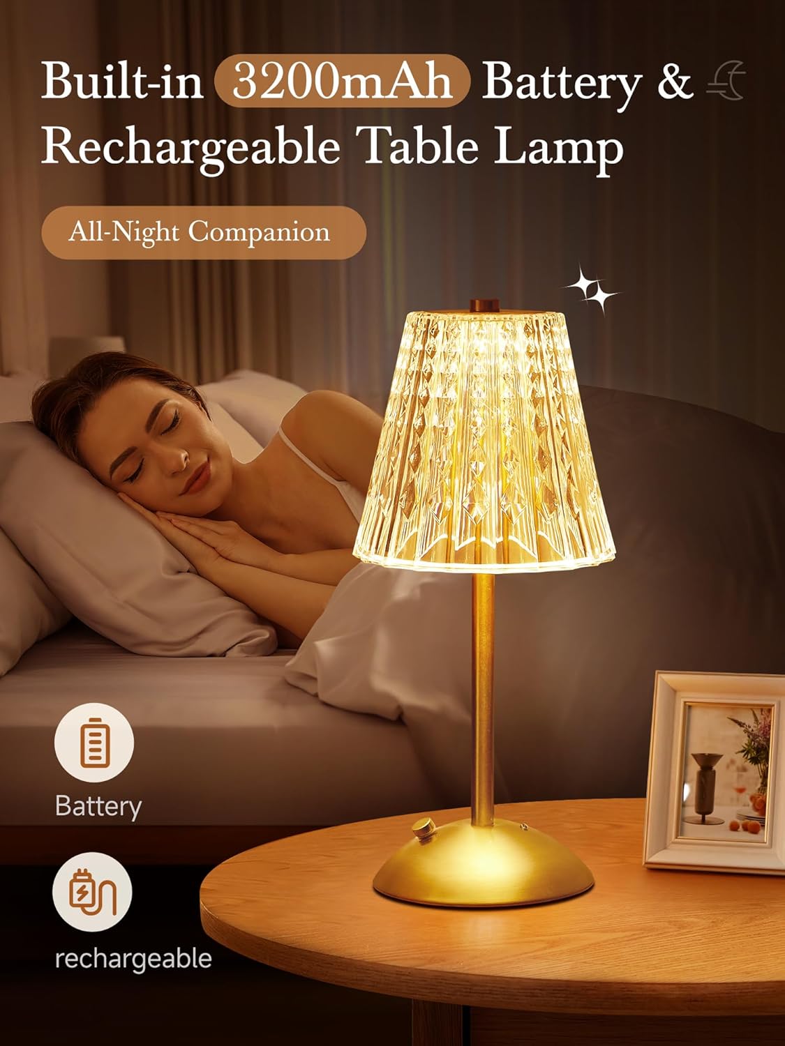 Dimmable Luxe Metal Table Lamp - View 2