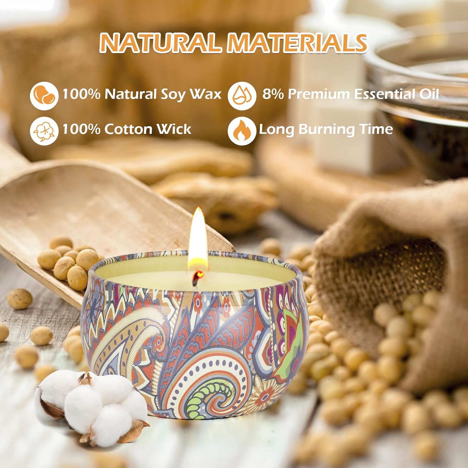Soy Wax Metal Scented Candle - View 4