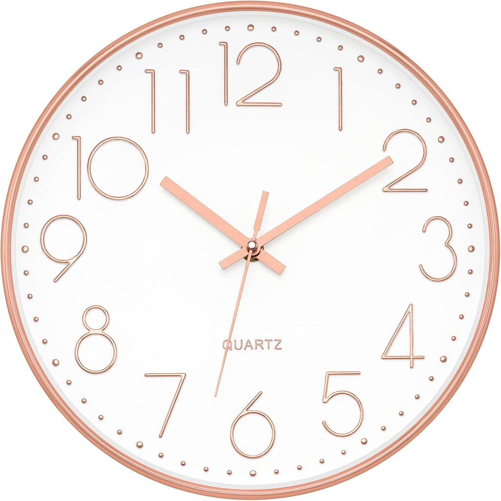 Battery Operated Luxe Beige Wall Clock — 12" - View 2