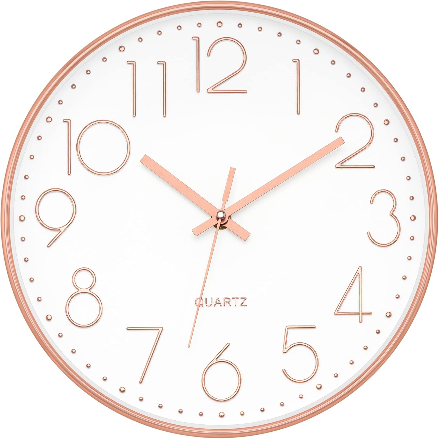 Battery Operated Luxe Beige Wall Clock — 12" - View 2