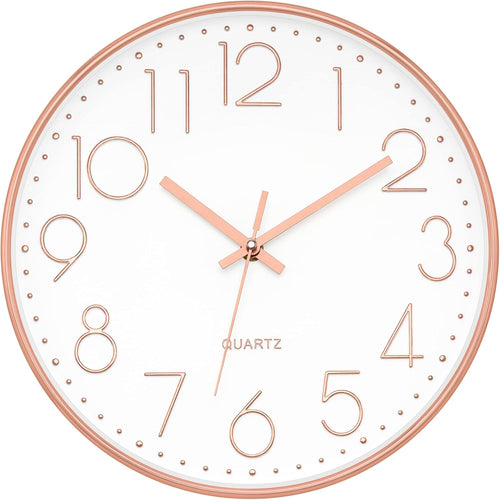 Battery Operated Luxe Beige Wall Clock — 12" - View 2