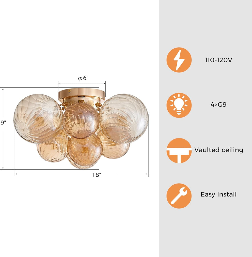 Luxe Gold Chandelier — 4-Light - View 2