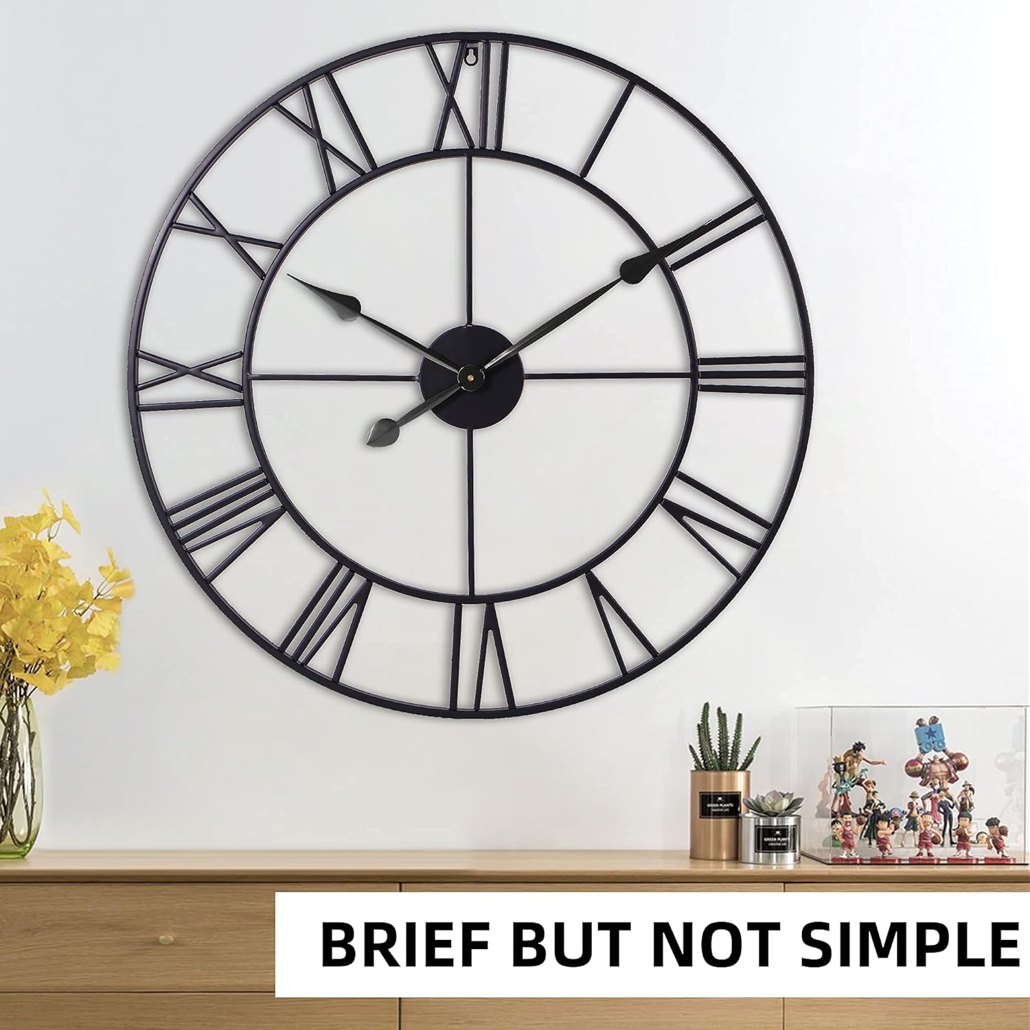 Modern Black Wall Clock — 30" - View 4