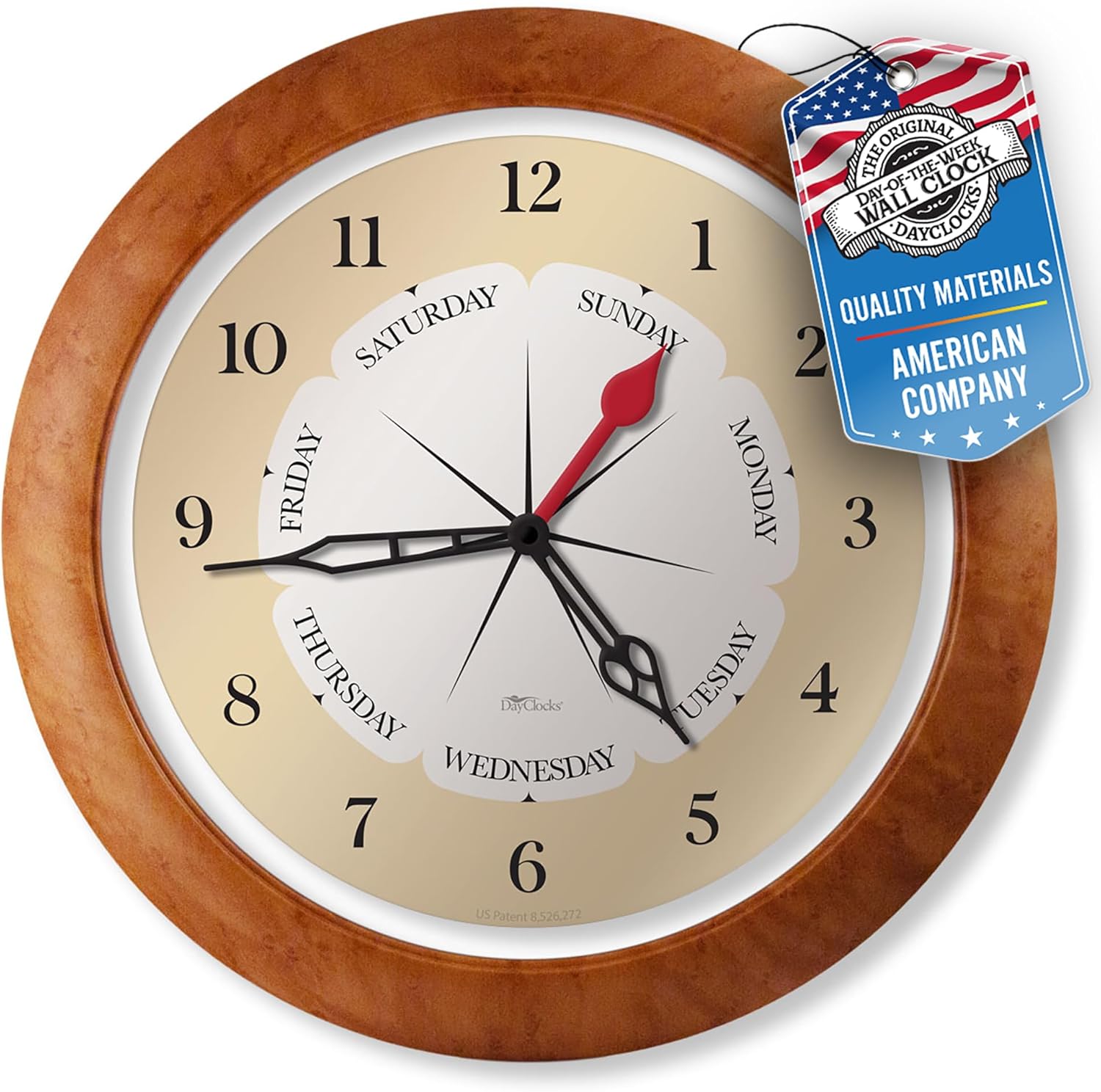 Black Wall Clock — Maple Accent