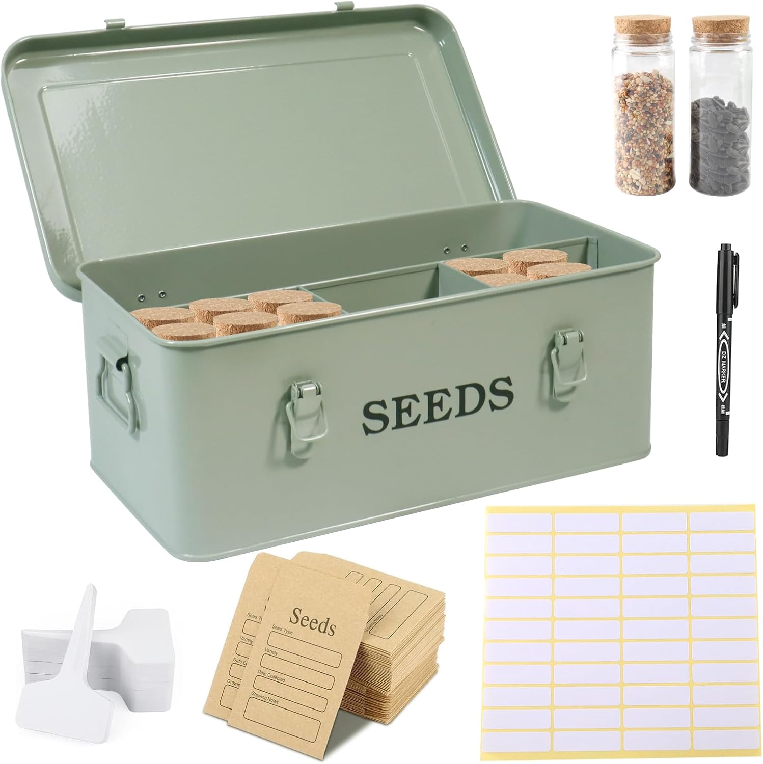 Black Storage Basket — Green Box with Slots