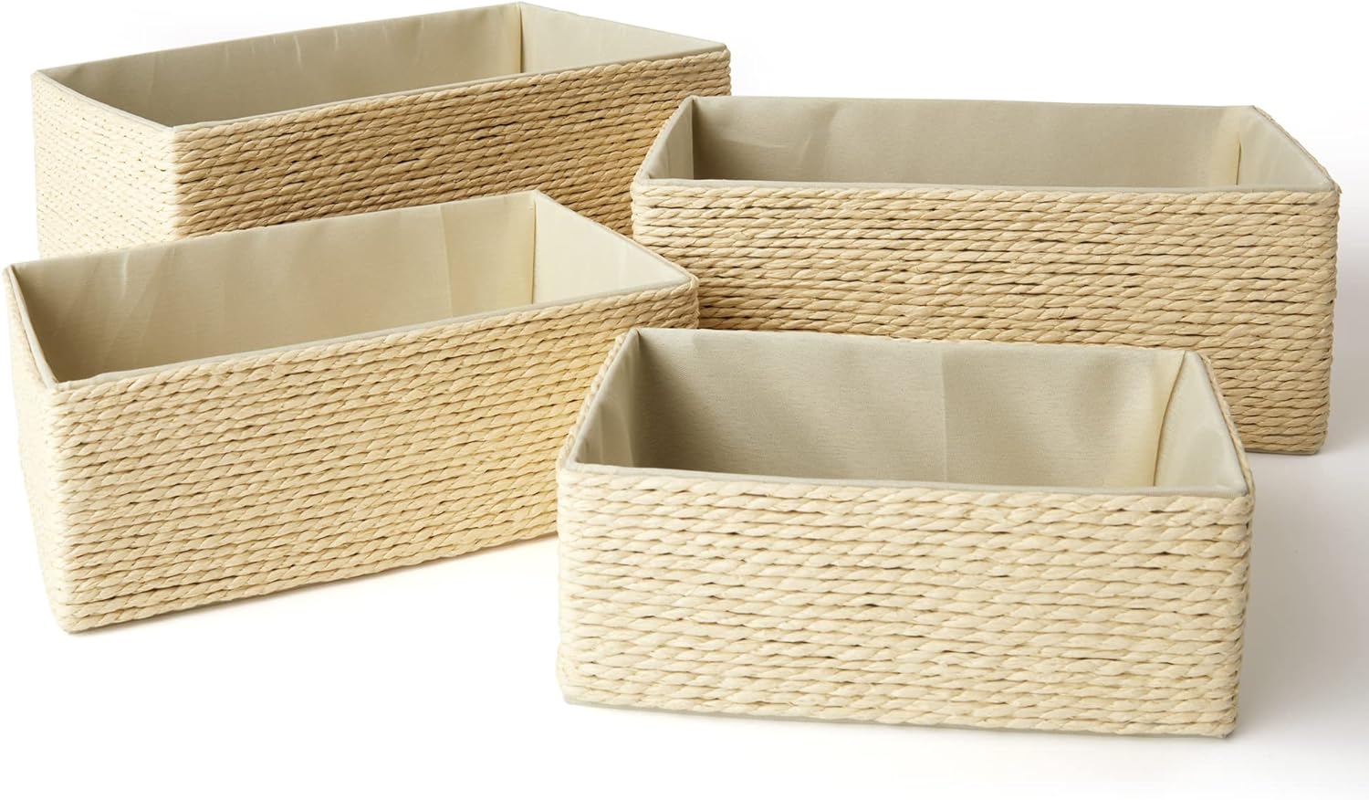 Boho Beige Storage Basket — Set of 4 — Beige