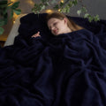 Beige Throw Pillow — 50" — Dark Navy