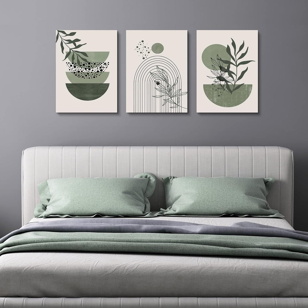 Boho Green Framed Wall Art — 16" - View 3