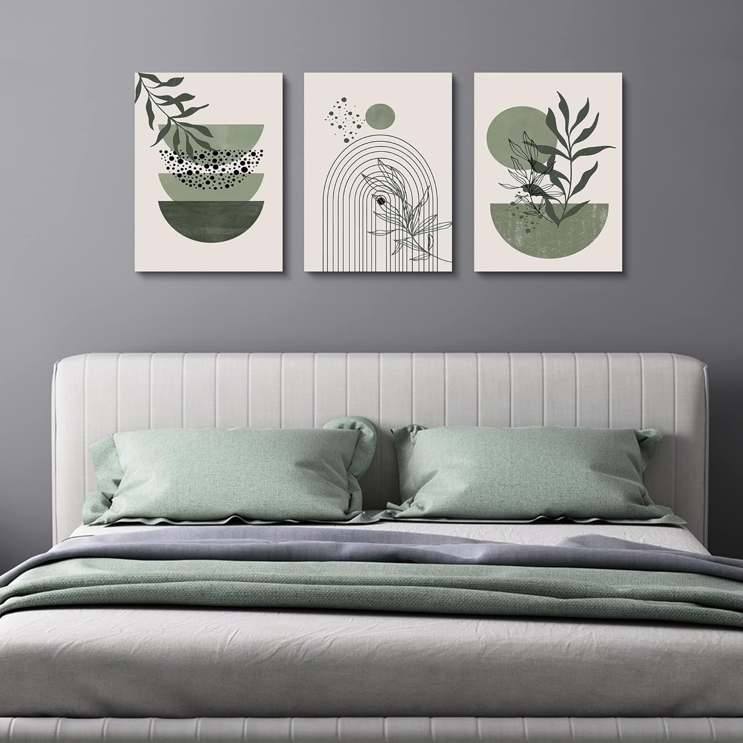 Boho Green Framed Wall Art — 16" - View 3