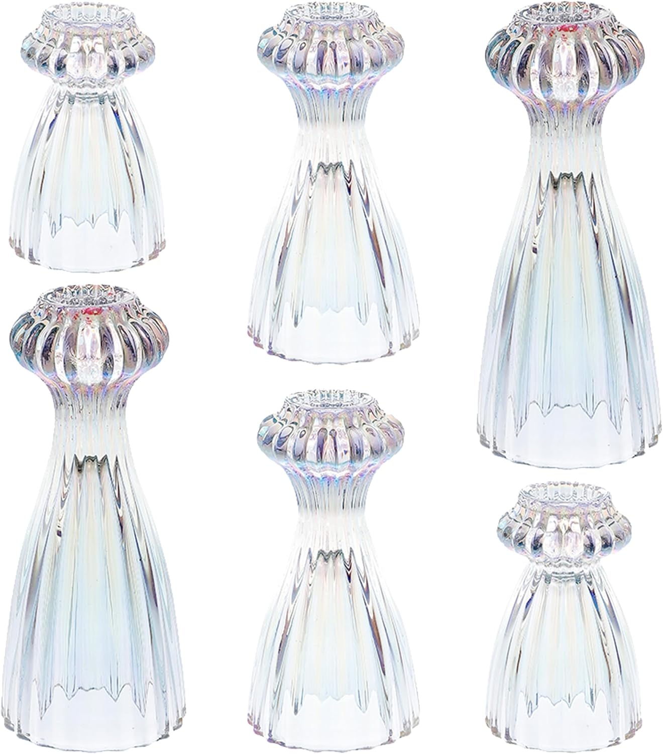 Blue Candle — Set of 3 — Iridescent