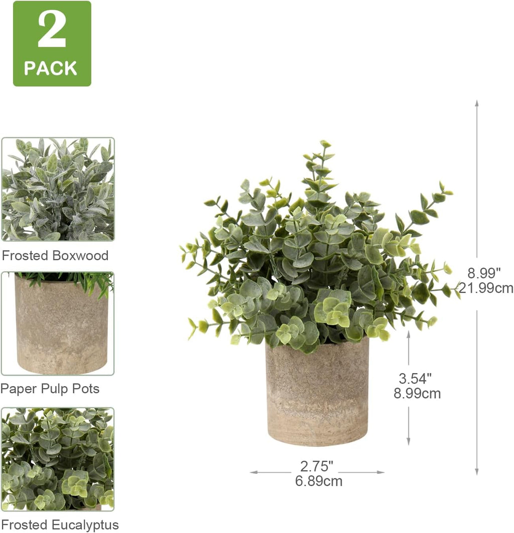 Farmhouse Green Faux Plant — Set of 2 - View 2
