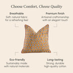 Boho Blue Throw Pillow Cover — 20" - View 6