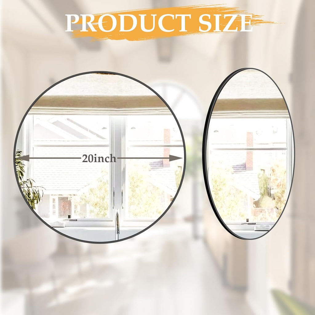 Black Round Mirror — 20" - View 8