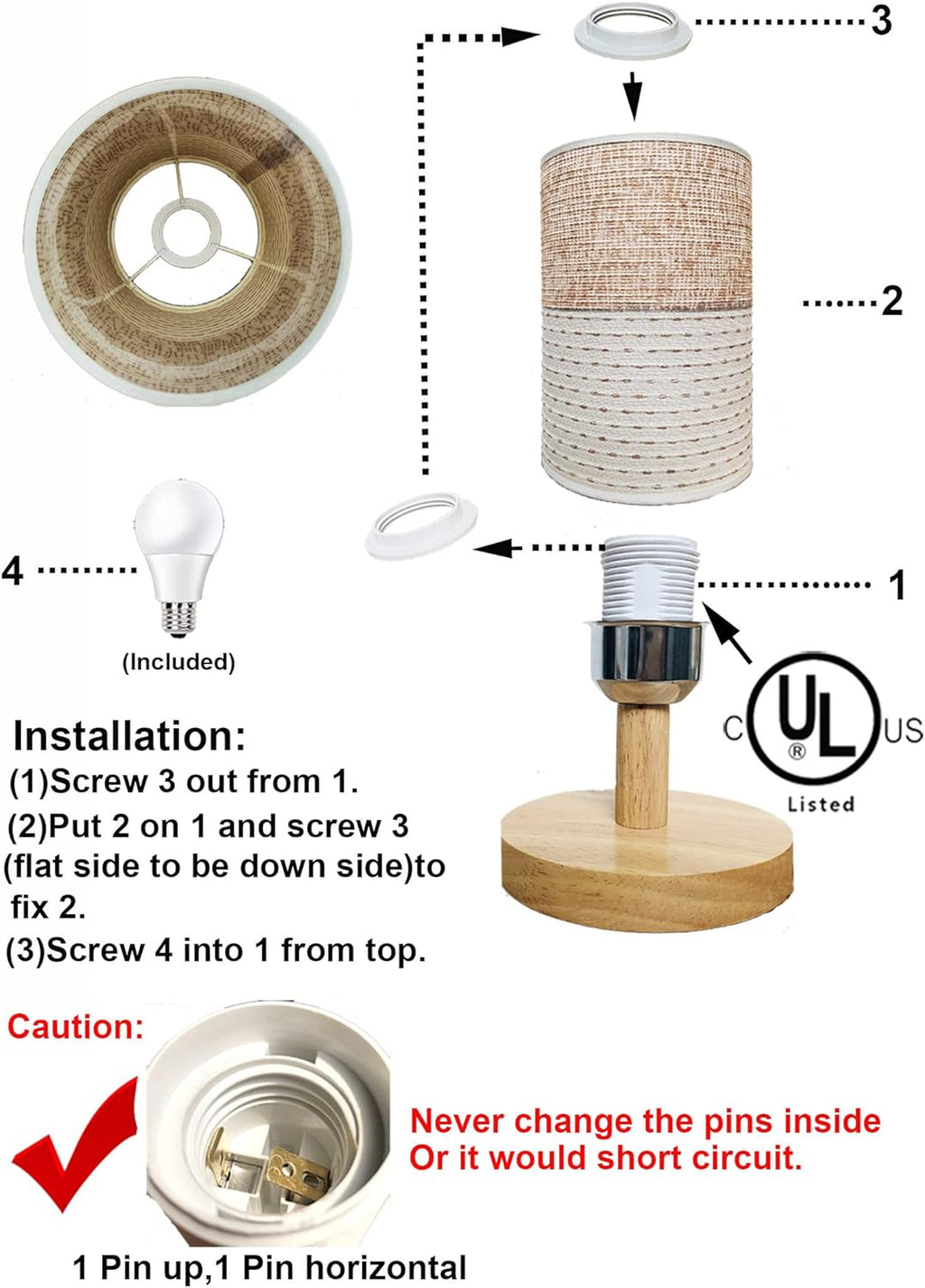 Knit Boho Wood Desk Lamp - View 10