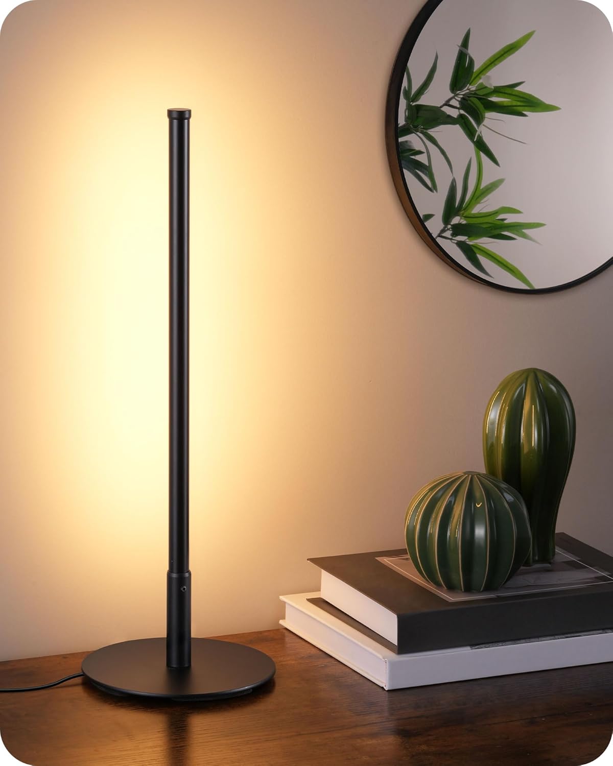 Dimmable Modern Black Bedside Lamp — Black