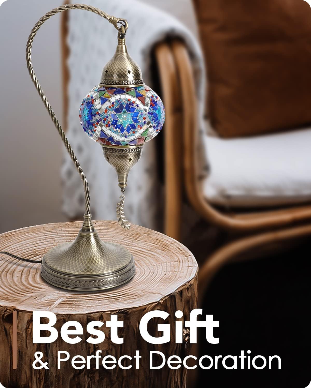 Blue Bedside Lamp — 19" - View 5