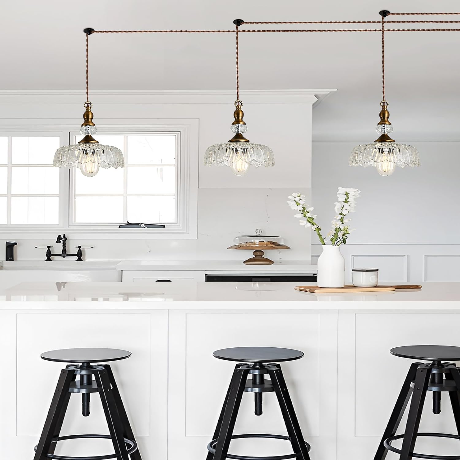 Adjustable Farmhouse Black Chandelier - View 7
