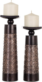 Brown Pillar Candle — Set of 2 — Brown