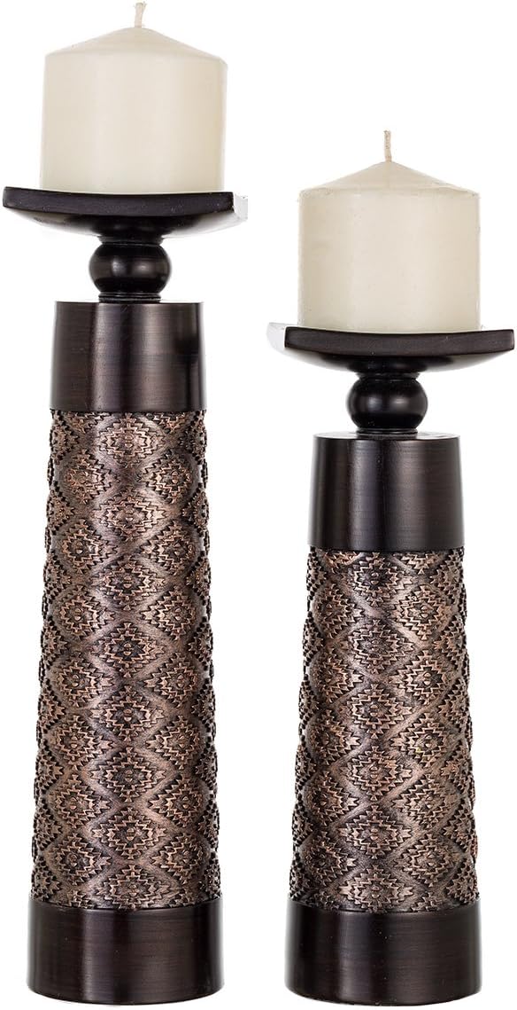 Brown Pillar Candle — Set of 2 — Brown