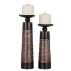 Brown Pillar Candle — Set of 2