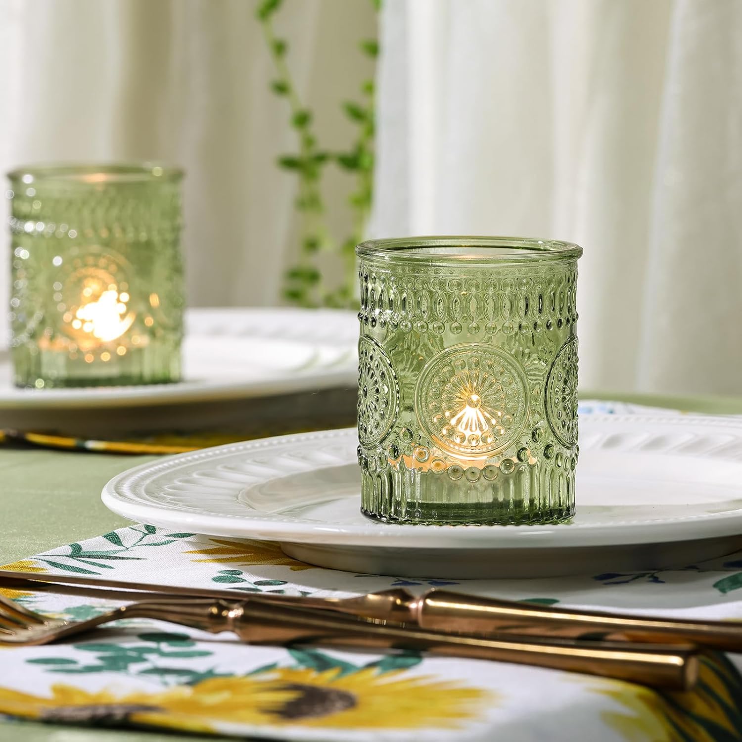 Vintage Blue Candle - View 2