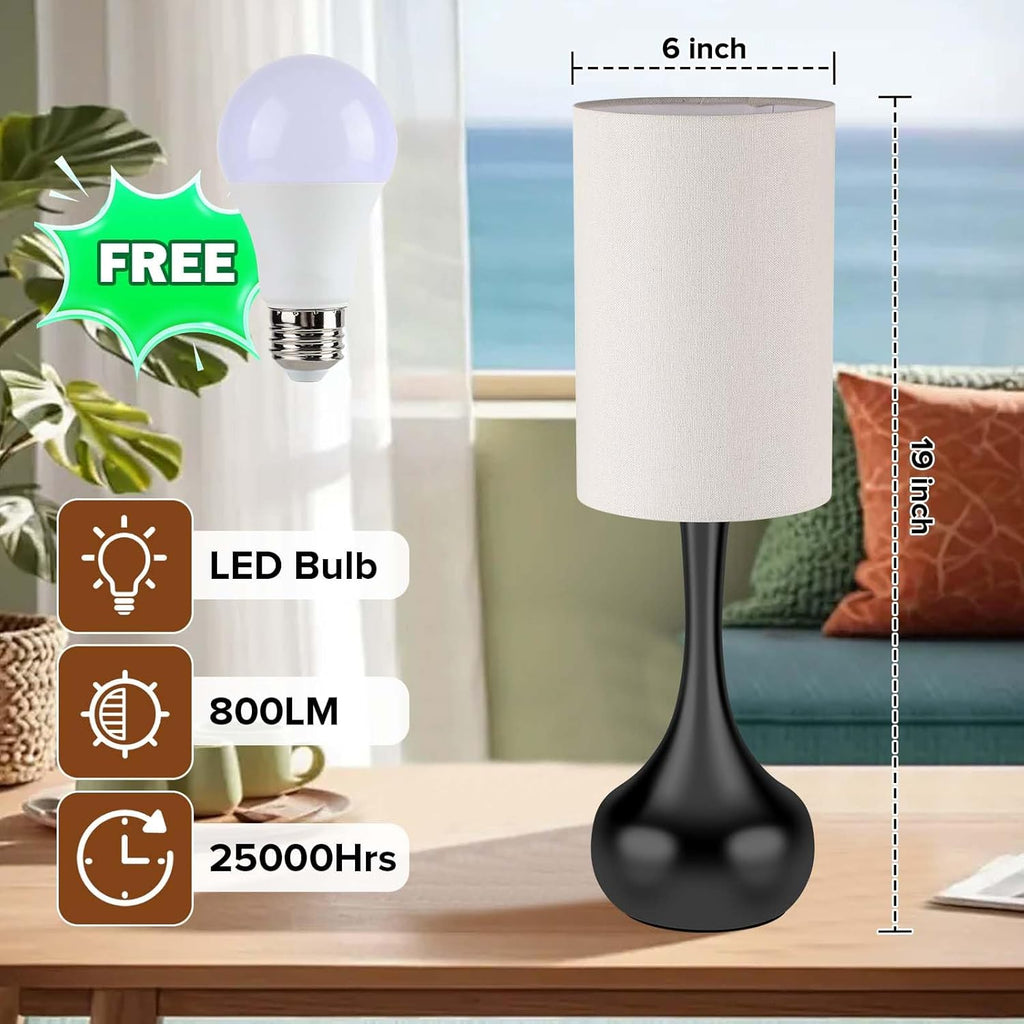 Dimmable Farmhouse Metal Bedside Lamp - View 5